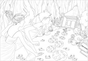 Coloriage sorcière Hansel Et Gretel Hansel & Gretel Fairy Tales Adult Coloring Pages