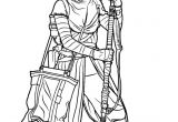 Coloriage Star Wars Rey Coloriage Rey Debout