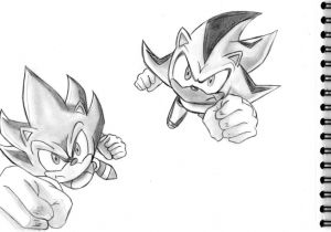 Coloriage Super sonic Et Super Shadow Coloriage Super sonic Les Beaux Dessins De Dessin Animé