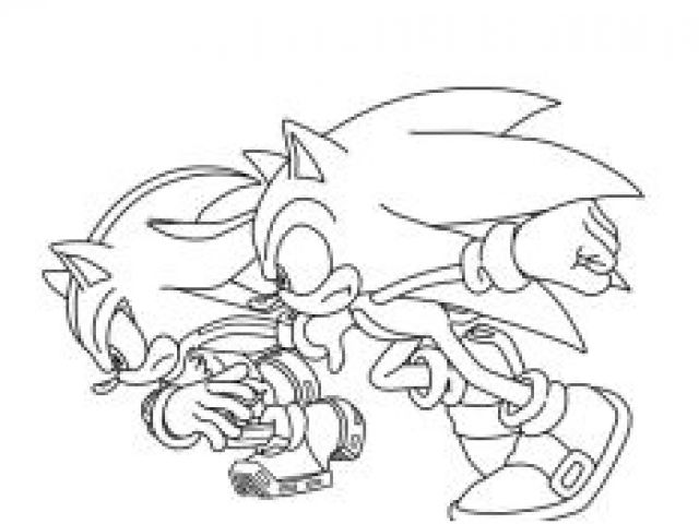 Coloriage Super sonic Et Super Shadow Magnificent Super sonic Super