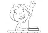 Coloriage Sur Le Thème De La Rentrée Des Classes Coloriages Rentrée Des Classes Un él¨ve L¨ve La Main