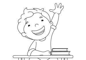 Coloriage Sur Le Thème De La Rentrée Des Classes Coloriages Rentrée Des Classes Un él¨ve L¨ve La Main