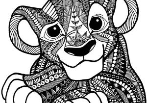 Coloriage Sur ordinateur Animaux Zentangle Simba