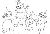 Coloriage Teletubbies Gratuit Coloriage A Imprimer Teletubbies Font Une Bataille De Boule De Neige