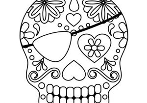 Coloriage Tete De Mort Mexicaine Coloriage Squelette Sucre Coeur Et Pirate Sur Hugolescargot