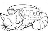 Coloriage totoro Chat Bus totoro Sleeping Catbus Colouring Page totoro