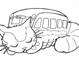Coloriage totoro Chat Bus totoro Sleeping Catbus Colouring Page totoro