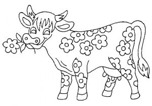 Coloriage Vache à Imprimer Gratuit Coloriage La Vache Fleuri Dessin Gratuit à Imprimer
