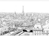 Coloriage Ville De Paris Coloriage France Paris En Fond La tour Eiffel à Imprimer