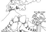 Coloriage Volcan Avec Dinosaure Coloriage Dinosaure Devant Un Volcan En éruption