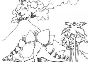 Coloriage Volcan Dinosaure Coloriage Dinosaure Devant Un Volcan En éruption