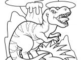 Coloriage Volcan Dinosaure Dessin   Colorier De Dinosaures Un Petit T Rex