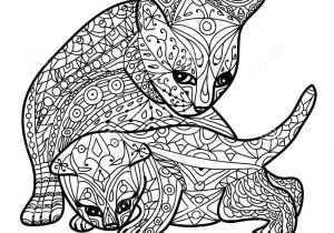 Coloriage Zen Animaux à Imprimer Mandala De Chat Maison Design Apsip