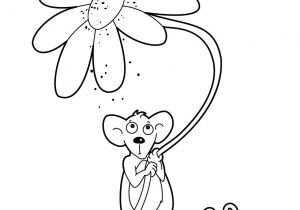 Coloriages Avec La souris Coloriages souris Avec Une Fleur Fr Hellokids