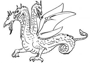 Coloriages Dragons à Imprimer 10 Coloriage De Dragon A Trois Tete A Imprimer