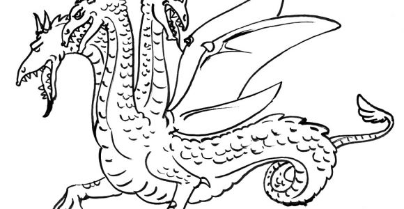 Coloriages Dragons à Imprimer 10 Coloriage De Dragon A Trois Tete A Imprimer