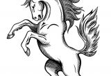 Des Coloriages De Cheval étalon Sauvage En Posture Cabré   Colorier