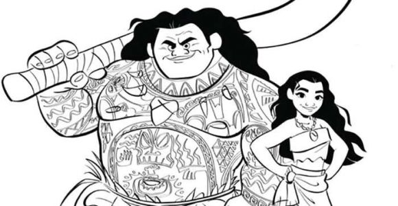 Dessin Coloriage De Vaiana Coloriages Gratuits   Imprimer Vaiana Et Maui