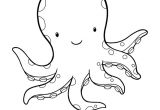 Dessin Coloriage Pieuvre Cette Sympathique Pieuvre Rondouillarde Est   Colorier
