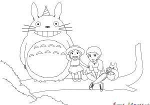 Dessin Coloriage totoro Coloriage totoro Et Ses Amis Sans Dépasser