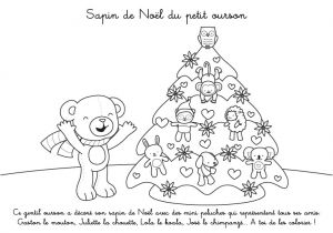 Dessin Couronne De Noel Coloriage Coloriage De Noël Sapin De Noël Du Petit Ourson