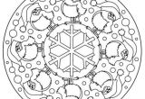 Flocon De Neige Coloriage Un Dr´le De Mandala Posé D Oiseaux Et De Flocon De Neige