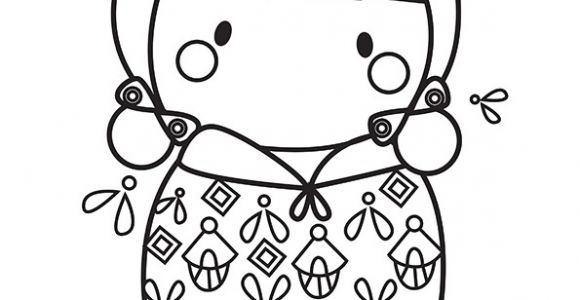 Goutte D Eau Coloriage Dessin   Colorier D Une Poupée Kokeshi Clochettes De Muguet