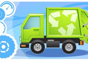 Image Coloriage Camion Poubelle Dessin Animé Voiture Camion Poubelle Camion Voiture De Course