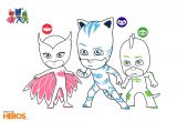 Jeux De Coloriage Avec Modele Coloriages Pyjamasques tous Les Heros Le Blog