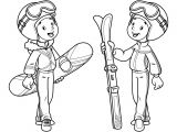 Jeux De Coloriage De Fille Et Garçon Coloriage à Imprimer Un Garçon Et Une Fille Vont Skier