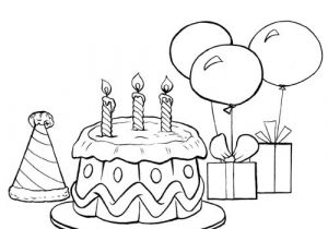 Jeux De Coloriage De Gateau D Anniversaire Le Gâteau D Anniversaire Et Les Ballons En Coloriage à