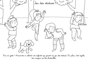 Jeux De Coloriage Fr Coloriage à Imprimer A La Récré Jeu Des Statues