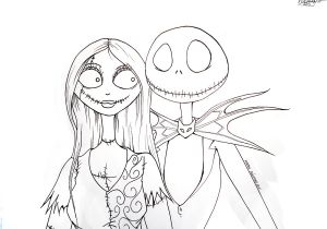 Jeux Flash De Coloriage Jack and Sally Lineart by Wolfsnightsong