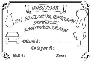 Le Meilleur Du Coloriage Coloriage Diplôme Anniversaire Parrain Et Marraine