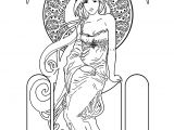 Les Grands Classiques Art Déco 100 Coloriages Anti Stress Drawing Of A Woman Art Nouveau Style