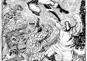 Livre Coloriage Marvel Batman & Fantastic Four Vs Darkseid by John byrne