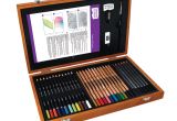 Malette De Coloriage En Bois Coffret Bois Techniques Du Dessin Cultura