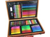 Malette De Coloriage En Bois Coffret Mallette Artiste Bois Dessin Crayons Pastel Peinture