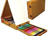 Malette De Coloriage En Bois Malette Dessin Bois 63 Pces Amazon Jeux Et Jouets