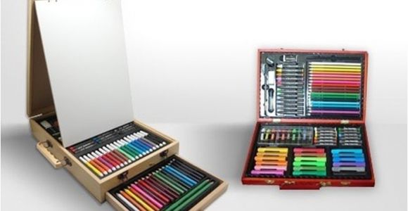 Malette De Coloriage En Bois Mallette En Bois Et Accessoires Pour Dessin Et Peinture Au Choix