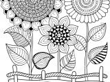 Materiel Coloriage Adulte Coloring Book for Adult for Meditation and Relax Vector Sunflowers