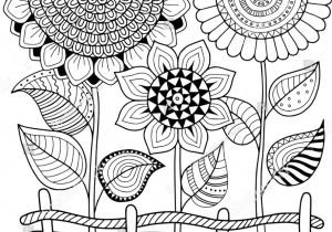 Materiel Coloriage Adulte Coloring Book for Adult for Meditation and Relax Vector Sunflowers