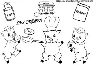 Nounou Du nord Coloriage Chandeleur Coloriage Des 3 Petits Cochons Qui Font Des Crepes
