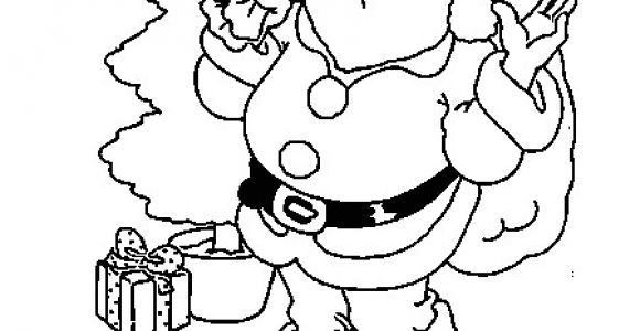 Pere Noel Coloriage Gratuit Dessin Père Noël Devant Sapin A Colorier