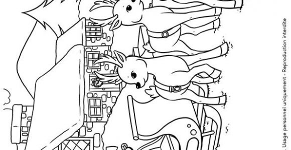 Pere Noel Et Ses Lutins Coloriage A Colorier Le Père Noël Qui S’apprête à Monter Dans son