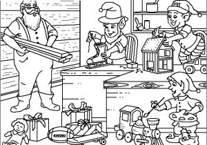 Pere Noel Et Ses Lutins Coloriage Coloriage Fetes Noel Maison Pere Noel à Imprimer Et à Colorier