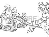 Pere Noel Et son Traineau Coloriage Pluie Dessin Banque D Et S Libres De Droits 123rf