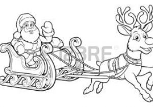 Pere Noel Et son Traineau Coloriage Pluie Dessin Banque D Et S Libres De Droits 123rf