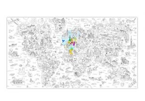 Poster Geant Coloriage Affiche Poster Rectangulaire En Papier   Colorier Xl atlas Omy