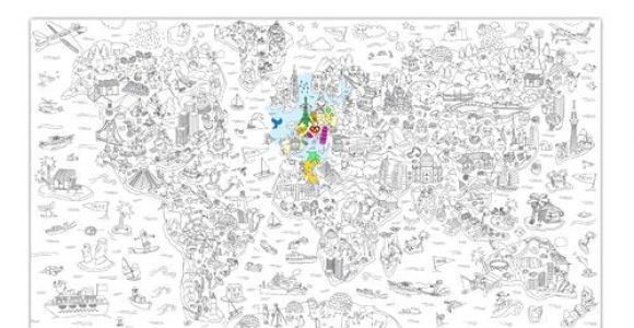 Poster Geant Coloriage Affiche Poster Rectangulaire En Papier   Colorier Xl atlas Omy